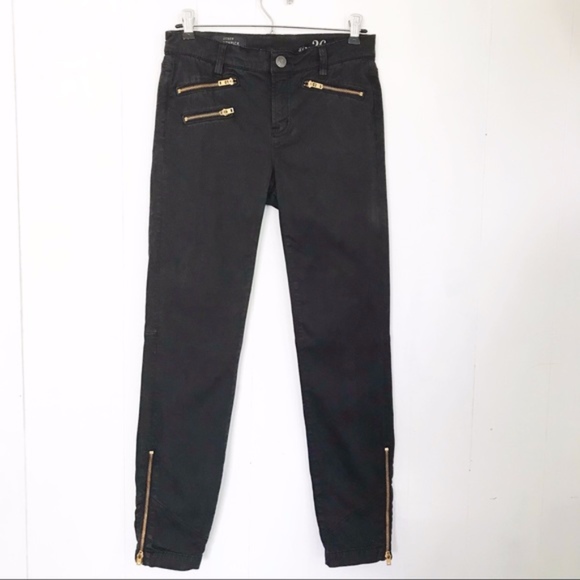 J. Crew Denim - J. Crew Black Toothpick Pants w/Gold Zippers